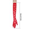 KINBOM Long Lace Gloves - Bridal Floral Lace Gloves for Women, Tea Party, 1920s Costumes, Prom, Masquerade - One Pair, Length 21.3inch (Red) view 2