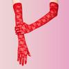 KINBOM Long Lace Gloves - Bridal Floral Lace Gloves for Women, Tea Party, 1920s Costumes, Prom, Masquerade - One Pair, Length 21.3inch (Red) view 4