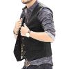Men's Slim Fit Suit Vest, Casual Herringbone V-Neck Waistcoat for Wedding Prom Banquet Business view 3