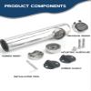 Mojiate 2-Pack Stainless Steel Fishing Rod Holders | 32-Angle Adjustable Clamp-On Rail Mount | Fits 7/8"-1" Rails for Boat, Yacht, RV & Truck | Marine-Grade Anti-Corrosion with Rubber Protector view 3
