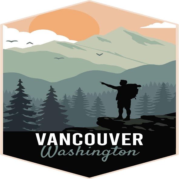 Vancouver Washington 4-Inch Vinyl Decal Sticker Outdoors Hike Design