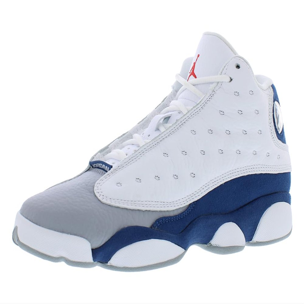 Jordan Boy's Air 13 Retro (Big Kid) White/Fire Red/French Blue/Light Steel Grey 5.5 Big Kid M