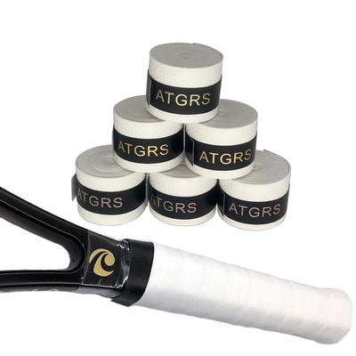 ATGRS Tennis Grip Embossing Top Absorb Moisture Racquet Grip Tape Advanced Elasticity Anti-Slip Overgrip for Tennis Badminton Racquetball Grip Squash Racquet (Embossing-White6pcs)