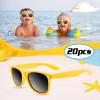 TUPARKA 20 Pack Kids Sunglasses Bulk for Summer Pool Party Favors Birthday Parties Goody Bag Fillers, Yellow view 3