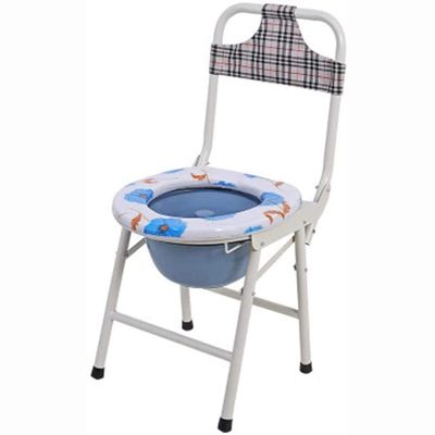 MOFOCO Folding Commode Portable Toilet Seat with Cover Lid,Potty Commode Chair,Perfect for Camping, Traveling