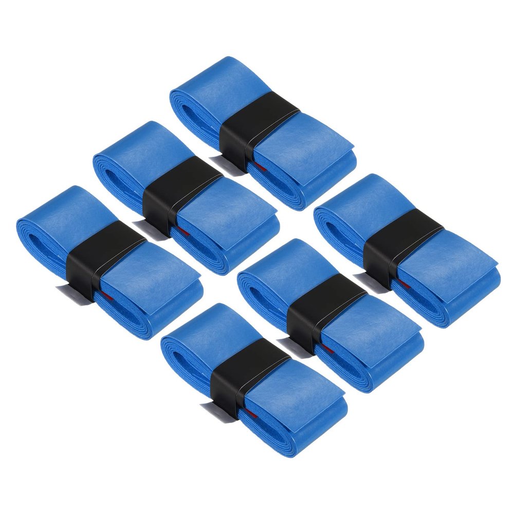 PATIKIL 43.3" Tennis Racket Grip Tape, 6 Pack PU Overgrip Stretchy Non-Slip Absorb Sweat for Badminton Fishing Rod, Blue