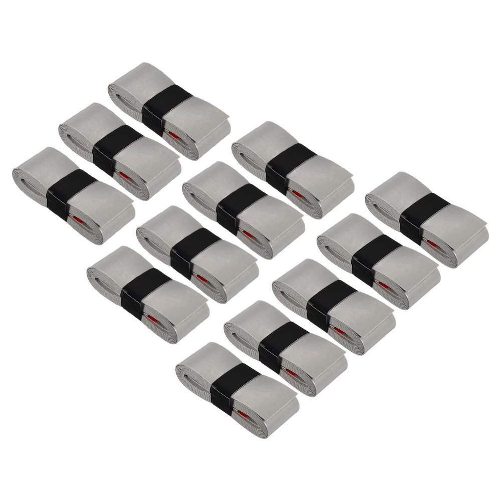 PATIKIL 43.3" Tennis Racket Grip Tape, 12 Pack PU Overgrip Stretchy Non-Slip Absorb Sweat for Badminton Fishing Rod, Grey