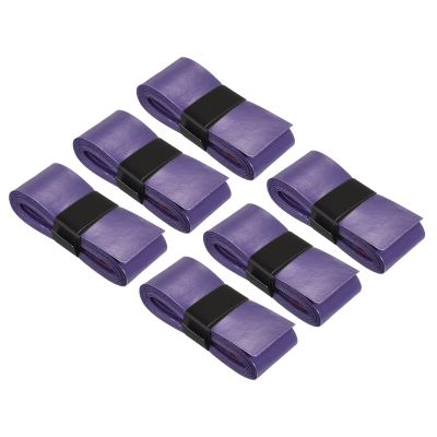 PATIKIL 43.3" Tennis Racket Grip Tape, 6 Pack PU Overgrip Stretchy Non-Slip Absorb Sweat for Badminton Fishing Rod, Purple