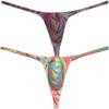 Botmois Men's Micro Swim Thong Sexy G-Strings Bikini Underwear Male Contour Pouch Tangas 2-Pack ZF L view 1