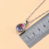 13-Colors Stone Bridal Jewelry Sets Silver 925 Wedding Ring Costume Earrings Pendant Chain Necklace for Women view 3