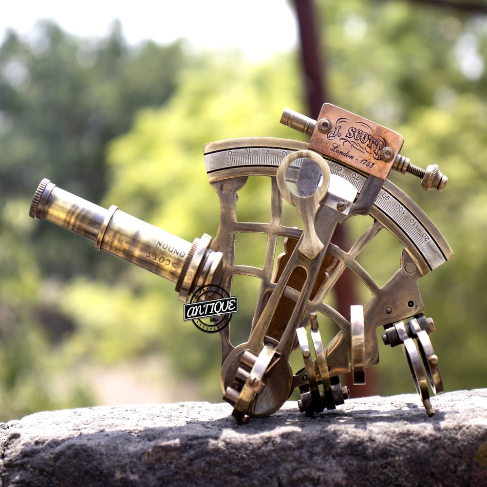Victorian Nautical Marine Sextant Antique Brass Finish Scott London Sextant Instruments