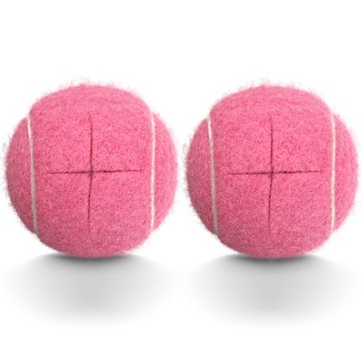 HPWFHPLF 2PCS Precut Tennis Balls for Walkers, Heavy Duty Long Lasting Glide Balls - Precut for Easy Installation, Universal Felt Pads for Walker Legs & Furniture, Floor Protectors (Pink)