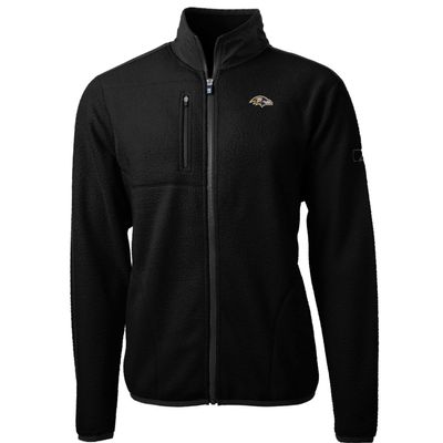 Cutter & Buck Men's Black Baltimore Ravens Cascade Eco Sherpa Fleece Full-Zip Jacket