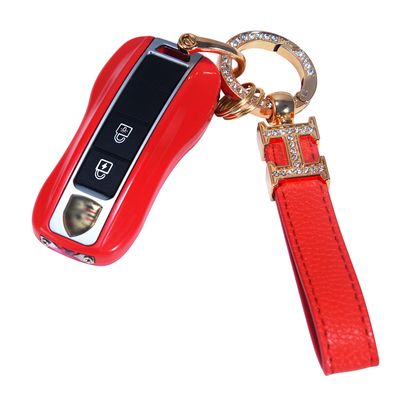 Mini Stun Gun with LED Flashlight and Wrist Strap Unique Key fob Design (Red)