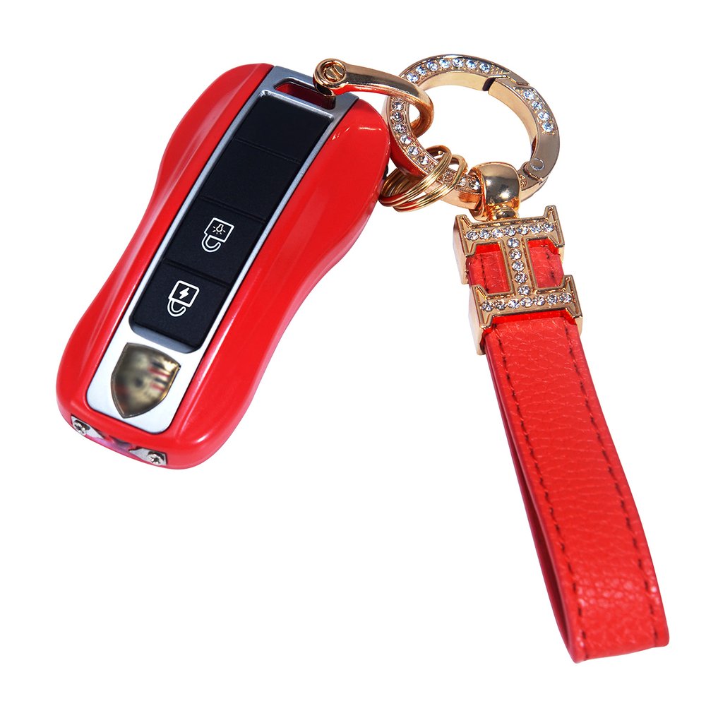 Mini Stun Gun with LED Flashlight and Wrist Strap Unique Key fob Design (Red)