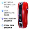 Mini Stun Gun with LED Flashlight and Wrist Strap  Unique Key fob Design (Red) view 3
