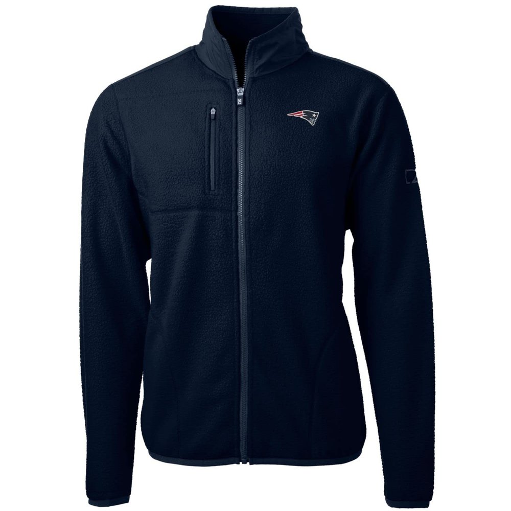 Cutter & Buck Men's Navy New England Patriots Cascade Eco Sherpa Fleece Full-Zip Jacket