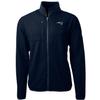 Cutter & Buck Men's Navy New England Patriots Cascade Eco Sherpa Fleece Full-Zip Jacket view 1