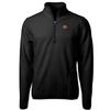 Cutter & Buck Men's Black Cincinnati Bengals Cascade Eco Sherpa Fleece Quarter-Zip Pullover Jacket view 1
