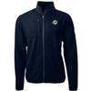 Cutter & Buck Men's Navy Miami Dolphins Cascade Eco Sherpa Fleece Full-Zip Jacket view 1