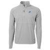 Cutter & Buck Men's Gray Detroit Lions Adapt Eco Knit Hybrid Recycled Quarter-Zip Raglan Jacket view 1