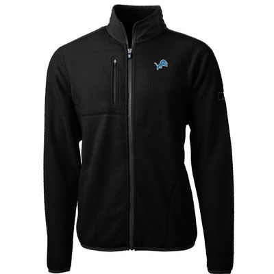 Cutter & Buck Men's Black Detroit Lions Cascade Eco Sherpa Fleece Full-Zip Jacket