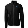 Cutter & Buck Men's Black Detroit Lions Cascade Eco Sherpa Fleece Full-Zip Jacket view 1