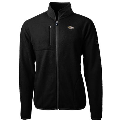 Cutter & Buck Men's Black Baltimore Ravens Cascade Eco Sherpa Fleece Full-Zip Jacket