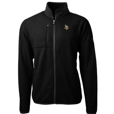 Cutter & Buck Men's Black Minnesota Vikings Cascade Eco Sherpa Fleece Full-Zip Jacket