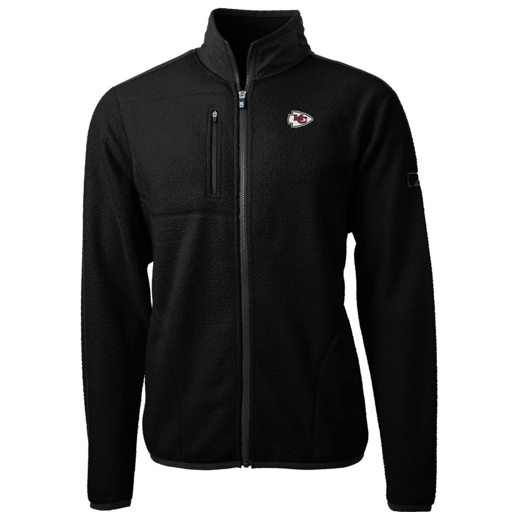 Cutter & Buck Men's Black Kansas City Chiefs Cascade Eco Sherpa Fleece Full-Zip Jacket