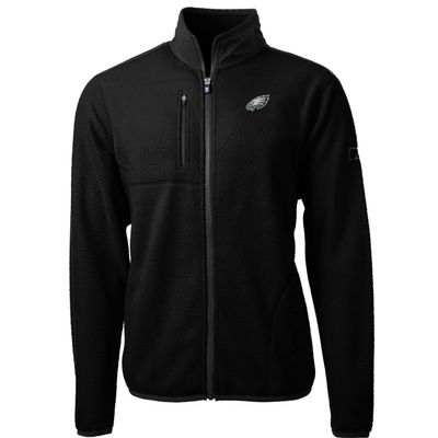 Cutter & Buck Men's Black Philadelphia Eagles Cascade Eco Sherpa Fleece Full-Zip Jacket