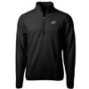 Cutter & Buck Men's Black Detroit Lions Cascade Eco Sherpa Fleece Quarter-Zip Pullover Jacket view 1