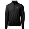 Cutter & Buck Men's Black San Francisco 49ers Cascade Eco Sherpa Fleece Quarter-Zip Pullover Jacket view 1