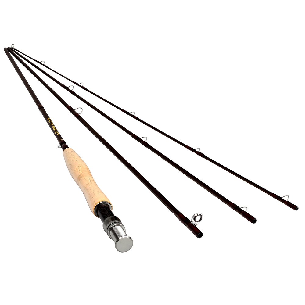 9ft or 10ft 3-4wt 5-6wt 4 Pieces Graphite Carbon Fiber Fly Fishing Rod Light Feel Medium Fast Action Freshwater Fly Rod (10ft 3-4wt)