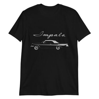 1961 Chevy Impala Convertible Classic Collector Car Graphic T-Shirt | Vintage Car Enthusiast Gift Black