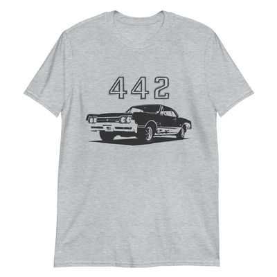 1966 Olds 442 American Classic Car Short-Sleeve Unisex T-Shirt Sport Grey