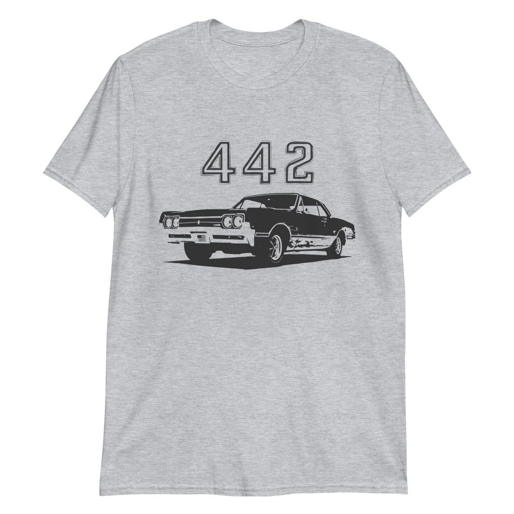 1966 Olds 442 American Classic Car Short-Sleeve Unisex T-Shirt Sport Grey