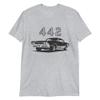 1966 Olds 442 American Classic Car Short-Sleeve Unisex T-Shirt Sport Grey view 1
