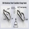 Branded Boards Heavy Duty Bushcraft Stainless Steel Carabiner Spring Snap Clip Link Hooks. 200-500lb Load. 2, 6 & 12 Packs (8cm-6-pack) view 3