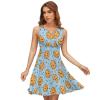BAIKUTOUAN Cookies with Chocolate Chips Women's Tank Dress Mini Wrap V Neck Sleeveless Summer Funny Sundress