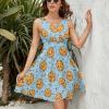 BAIKUTOUAN Cookies with Chocolate Chips Women's Tank Dress Mini Wrap V Neck Sleeveless Summer Funny Sundress view 2