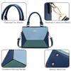 ZiMing Handbag for Women PU Leather Geometric Splicing Tote Bag Purse Large Capacity Totes Wallet Clutch 2 Pcs Set-Black view 3