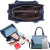 ZiMing Handbag for Women PU Leather Geometric Splicing Tote Bag Purse Large Capacity Totes Wallet Clutch 2 Pcs Set-Black view 4