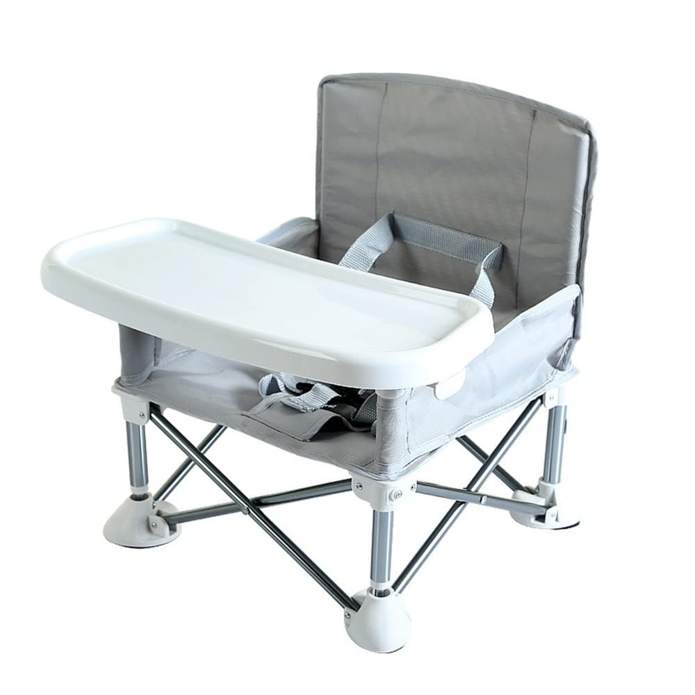 Kids Camping Chair Folding Portable Kids Outdoor Chair, Multifunctional Beach Chair Camping Chair Dining Chair, Save Space (Color : Gray)