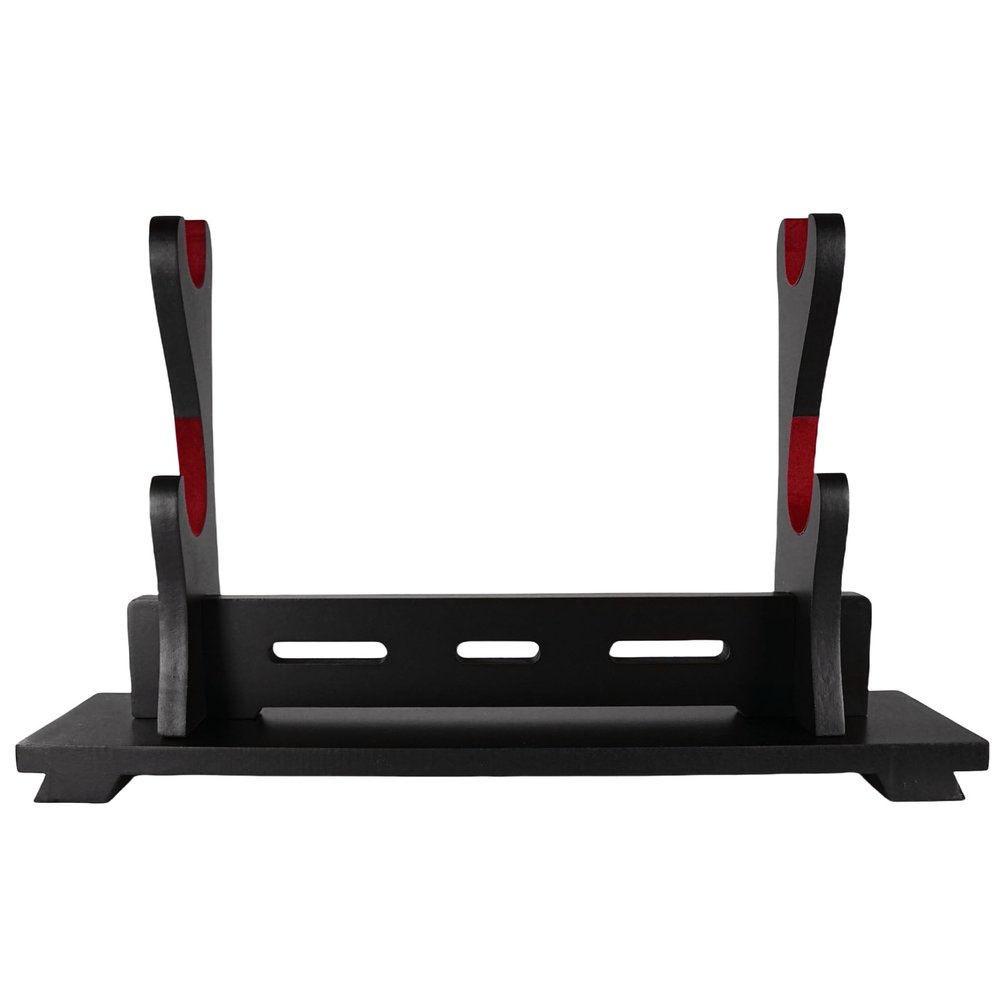 FLURSAILE Sword Stand Sword Rack, Wands Display Stand, Samurai Sword Stand, Katana Sword Holder (2-Tier)