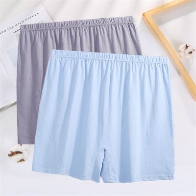 ANMUR 4Pcs Mens Underwear Plus Size 100% Cotton Boxer Briefs Full Rise Panties Loose Underpants Shorts (Color : 2pcs Gray+2pcs Blue, Size : 3X-Large)