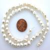 15 Inch Strand 6mm 8mm Creme Cream Oval Nugget Gemstone Freshwater Pearls fwp33 view 1