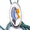 2 1/10 x 1 1/2 Inch Southwest Indian Chief Faux Inlay Bolo Tie Cord Tips EPBT99 view 2