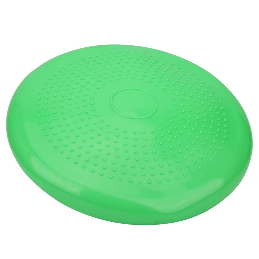 Inflatable Balance Disc, Large Wobble Cushion Trainer, Strengthen Your Physical Fitness PVC Material Core Balance Disc, Wobble Cushion, Teen for Sensory Kids(Green, Diameter 34)