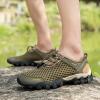 HINDOLA Men's Climbing Shoes Mesh Breathable Hiking Shoes Comfortable Outdoor Travel Shoes Lightweight Walking Shoes for Outdoor Green view 3